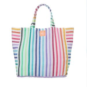 Las Bayadas Rainbow Striped Cotton Tote